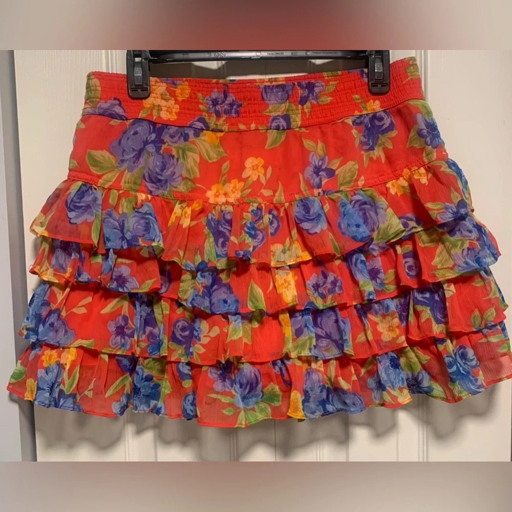 Abercrombie & Fitch Floral Tiered Skirt